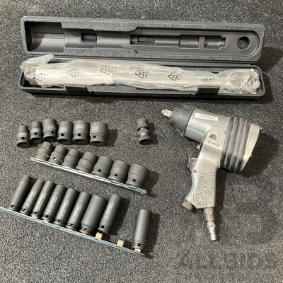 KINCROME and ToolPRO  Impact Sockets, Adjustable Torque Wrench and 1/2'' SQ AIR Impact Wrench - Lot of 3