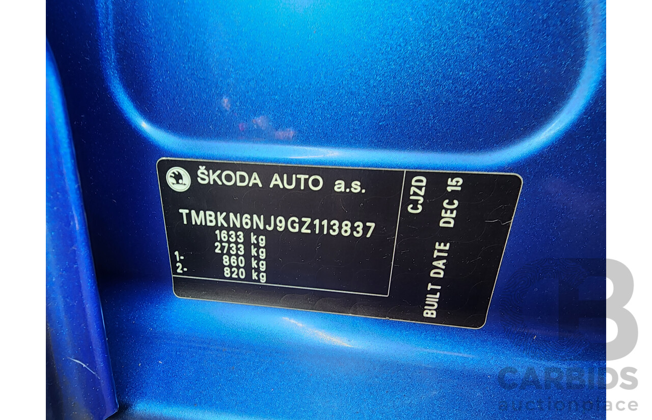 03/2016 Skoda Fabia 81 TSI NJ 5d Hatchback Blue 1.2L