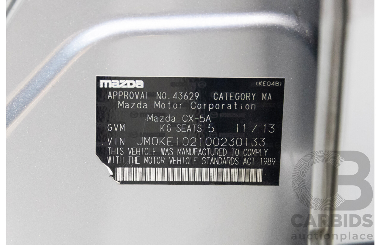 11/2013 Mazda Cx-5 Maxx Sport (4x4) MY13 4d Wagon Silver Twin-turbo Diesel 2.2L