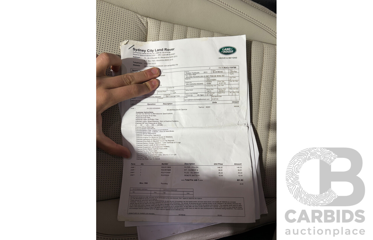 01/2020 Land Rover Discovery Sport P250 SE (AWD) L550 MY20 4d 7 SEAT Wagon Flores Blue Metallic Turbo 2.0L