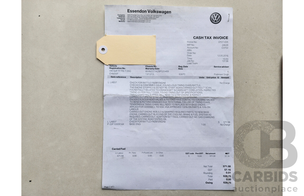 10/2010 Volkswagen Golf 77 TSI 1K MY11 5d Hatchback White 1.2L