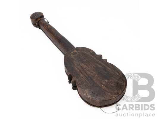 Wonderful Hand Carved Chinese Dotchin [Opium Scales], Antique Rosewood with Copper, Wood & String Scales Within, 37L cm