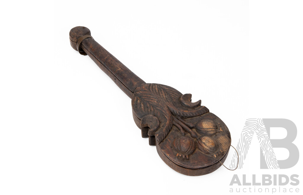 Wonderful Hand Carved Chinese Dotchin [Opium Scales], Antique Rosewood with Cooper, Wood & String Scales Within, 37L cm