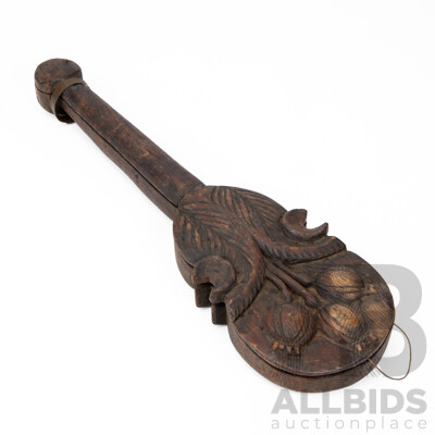 Wonderful Hand Carved Chinese Dotchin [Opium Scales], Antique Rosewood with Cooper, Wood & String Scales Within, 37L cm