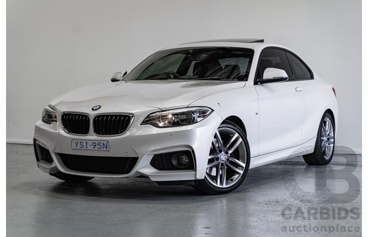 7/2016 BMW 220d M Sport F22 MY16 2d Coupe Mineral White Metallic Turbo 2.0L