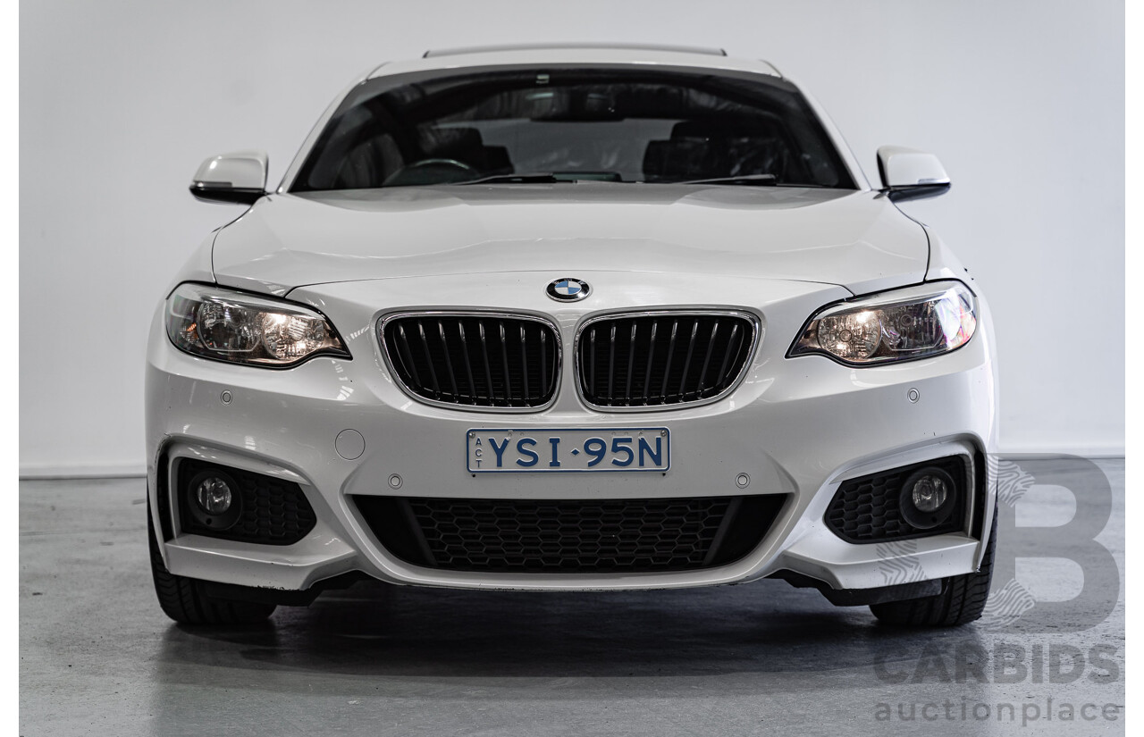 7/2016 BMW 220d M Sport F22 MY16 2d Coupe Mineral White Metallic Turbo 2.0L