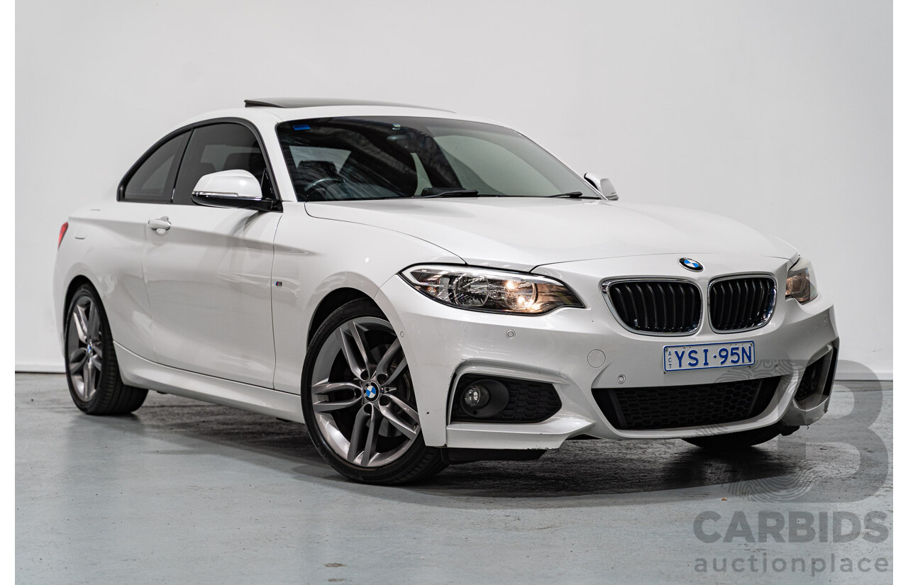 7/2016 BMW 220d M Sport F22 MY16 2d Coupe Mineral White Metallic Turbo 2.0L