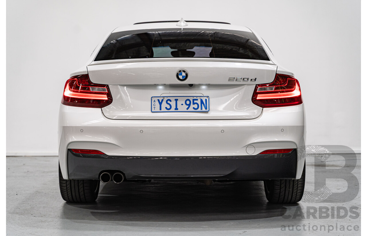 7/2016 BMW 220d M Sport F22 MY16 2d Coupe Mineral White Metallic Turbo 2.0L
