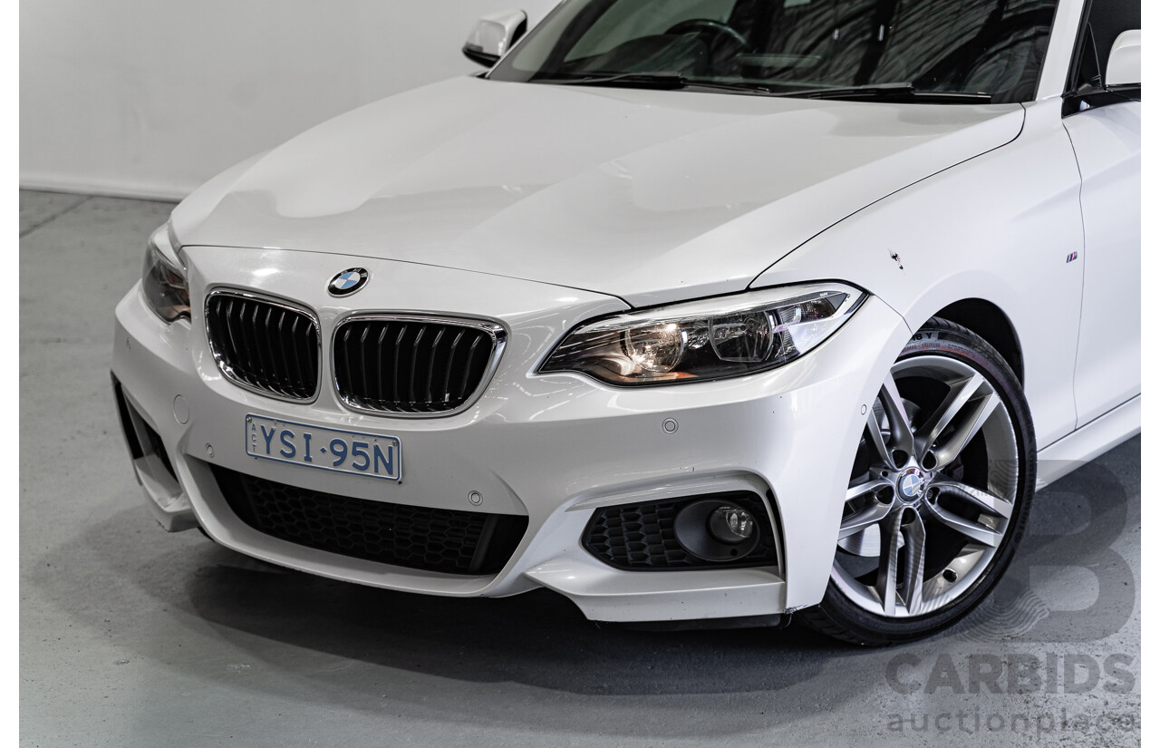 7/2016 BMW 220d M Sport F22 MY16 2d Coupe Mineral White Metallic Turbo 2.0L