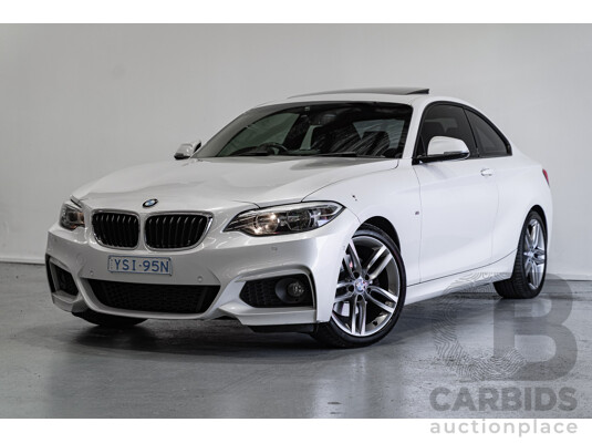 7/2016 BMW 220d M Sport F22 MY16 2d Coupe Mineral White Metallic Turbo 2.0L