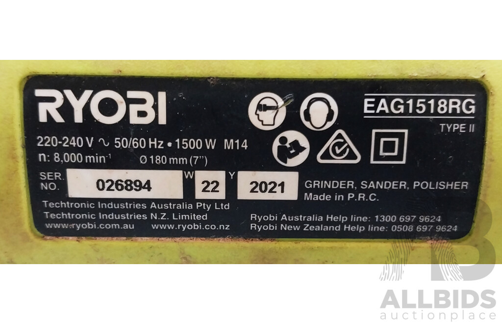 Ryobi EAG1518RG Angle Grinder