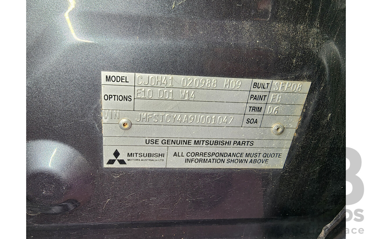10/2008 Mitsubishi Lancer VR CJ MY09 4d Sedan Grey 2.0L