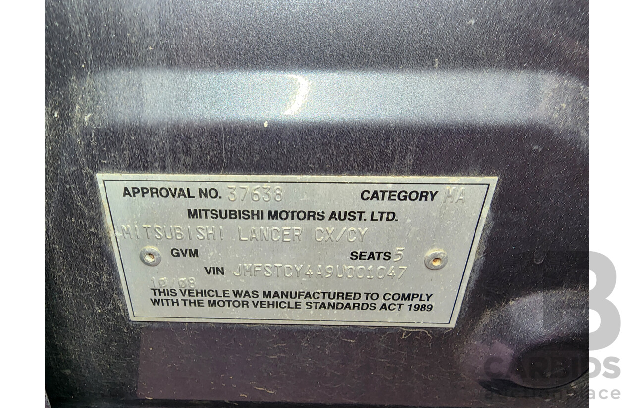 10/2008 Mitsubishi Lancer VR CJ MY09 4d Sedan Grey 2.0L