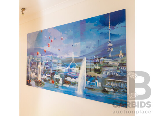 Charles Billich (20th Century, Croatian-Born Australian, 1934-), Canberra Cantata (2003), Original Signed Mixed Media on Canvas, W:244 X H:137cm