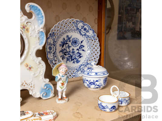 Collection of Meissen Ceramics Including Cabinet Plates, Figurines & an Italian Clock