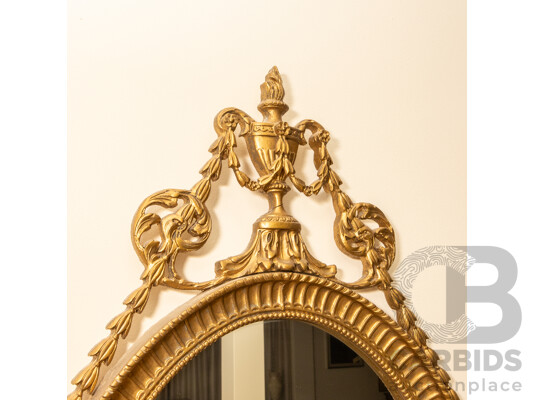 Antique Carved Gilt Timber Oval Mirror