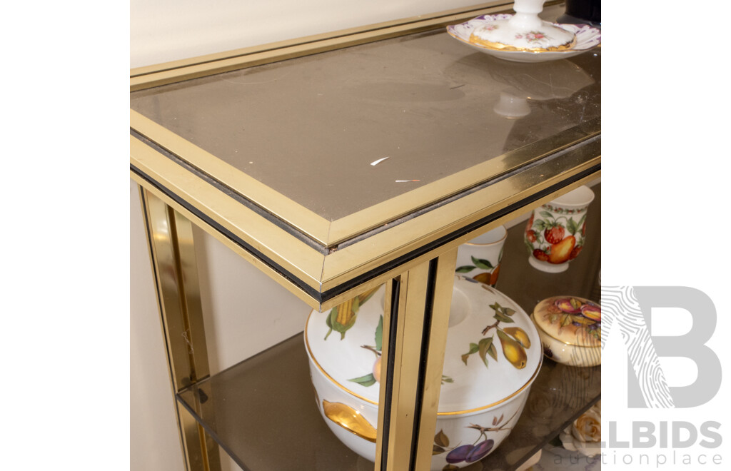 Italian Brass Hall Table with 3 Glass Tiers