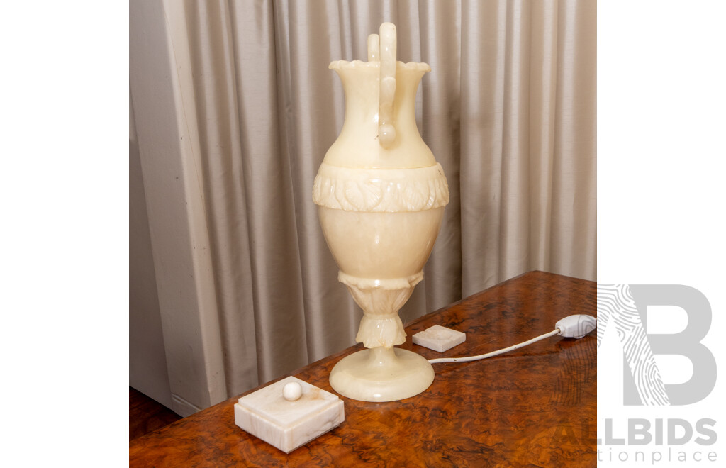 Victorian Urn Form Alabaster Table Lamp