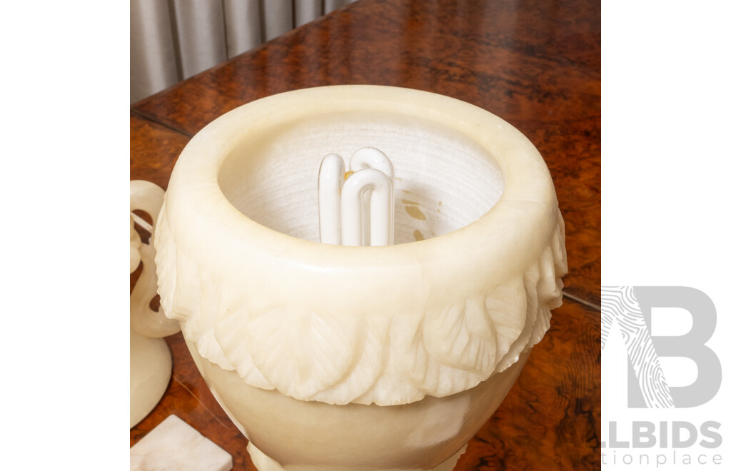 Victorian Urn Form Alabaster Table Lamp