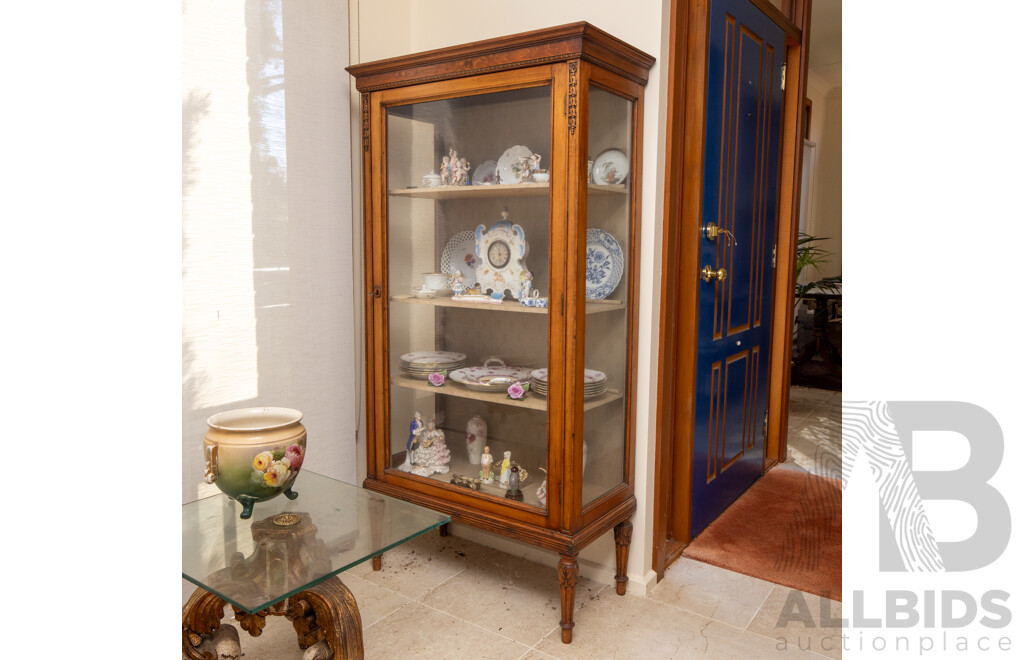 French Elm Display Cabinet with 3 Adjustable Shelves