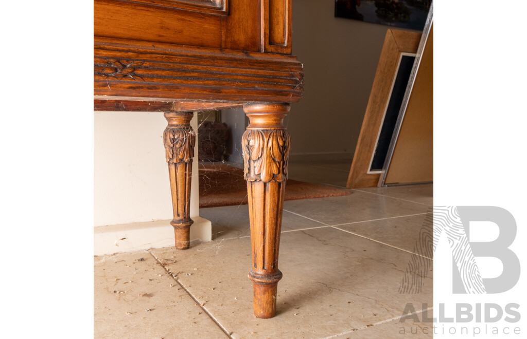 French Elm Display Cabinet with 3 Adjustable Shelves