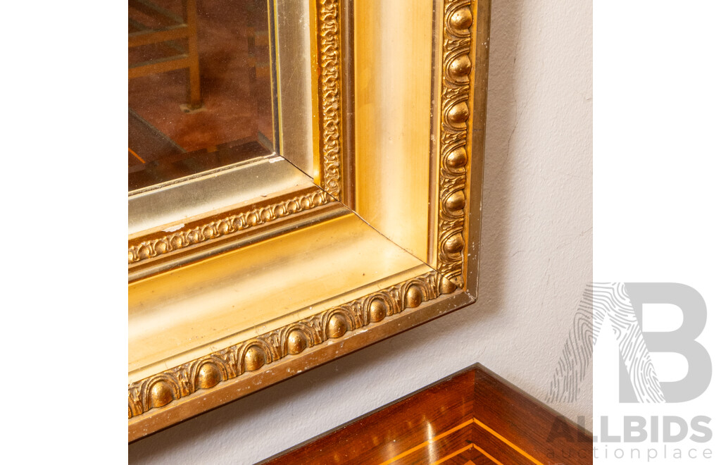 Large Gilt Framed Mirror with Beveled Glass