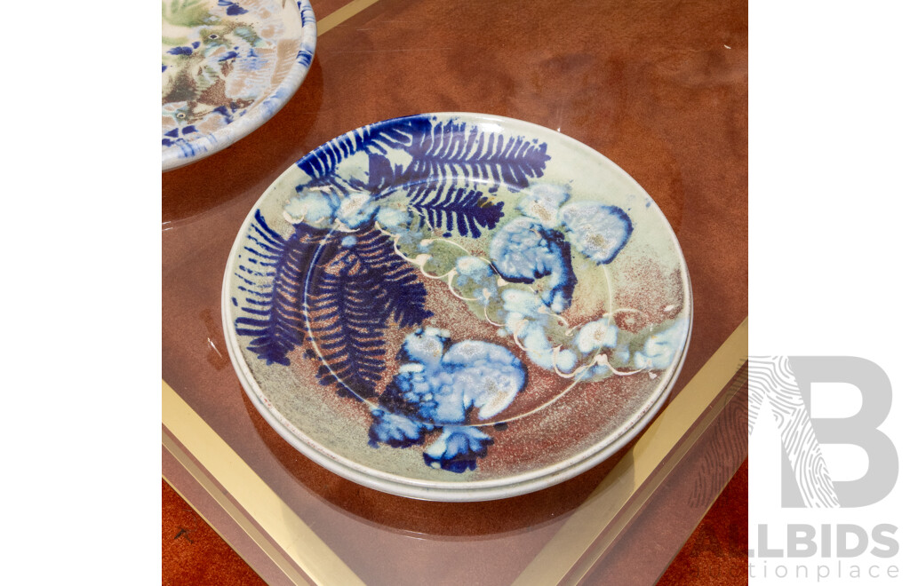 Pair of Unmatched Michael Pugh Studio Pottery Platters