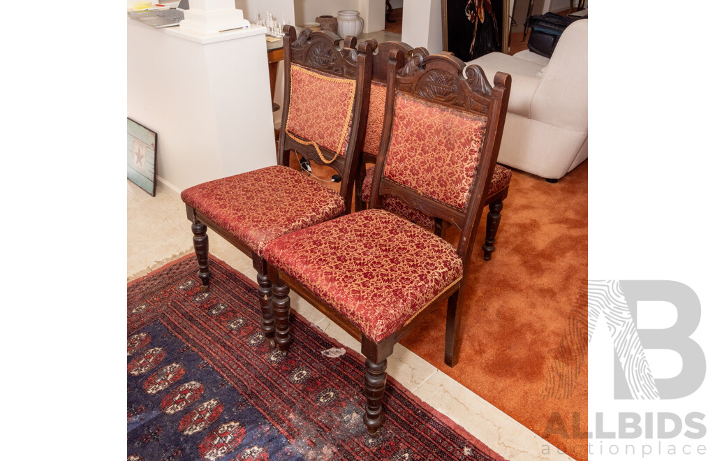 Set of Three Edwardian Mahogany Dining Chairs