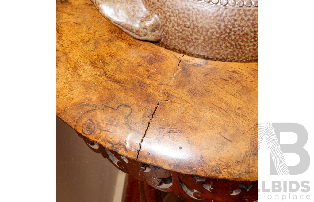 Good Victorian Burr Walnut Jardinier Stand