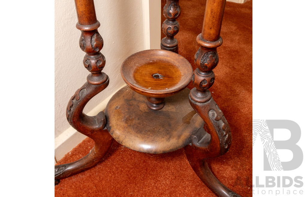 Good Victorian Burr Walnut Jardinier Stand