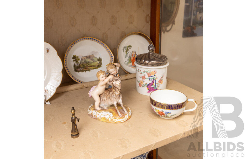Collection of Meissen Ceramics Including Cabinet Plates & Figurines
