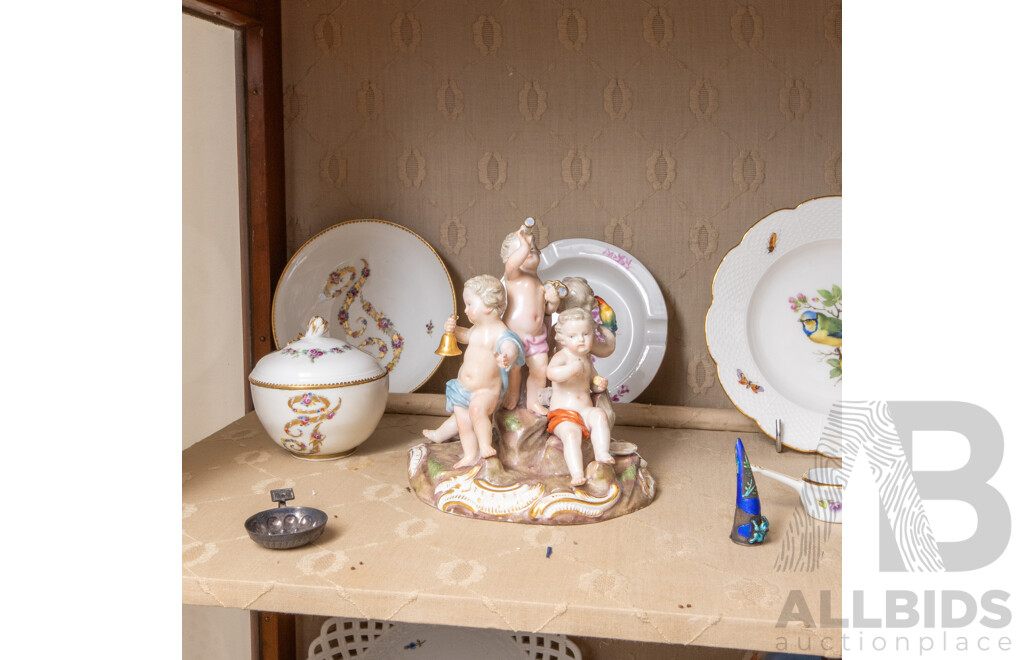Collection of Meissen Ceramics Including Cabinet Plates & Figurines