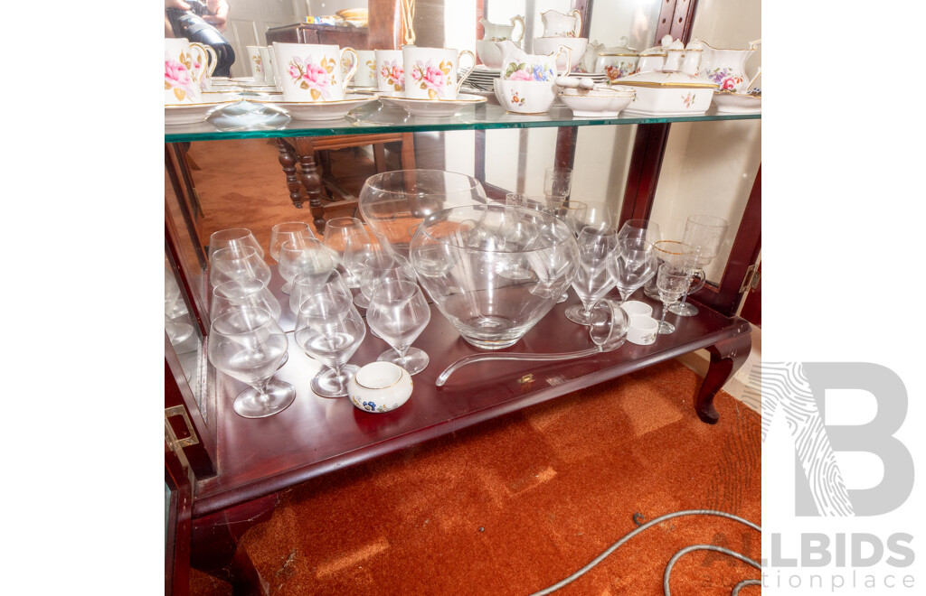 Large Collection of Glassware Including Punch Bowl & Brandy Balloons
