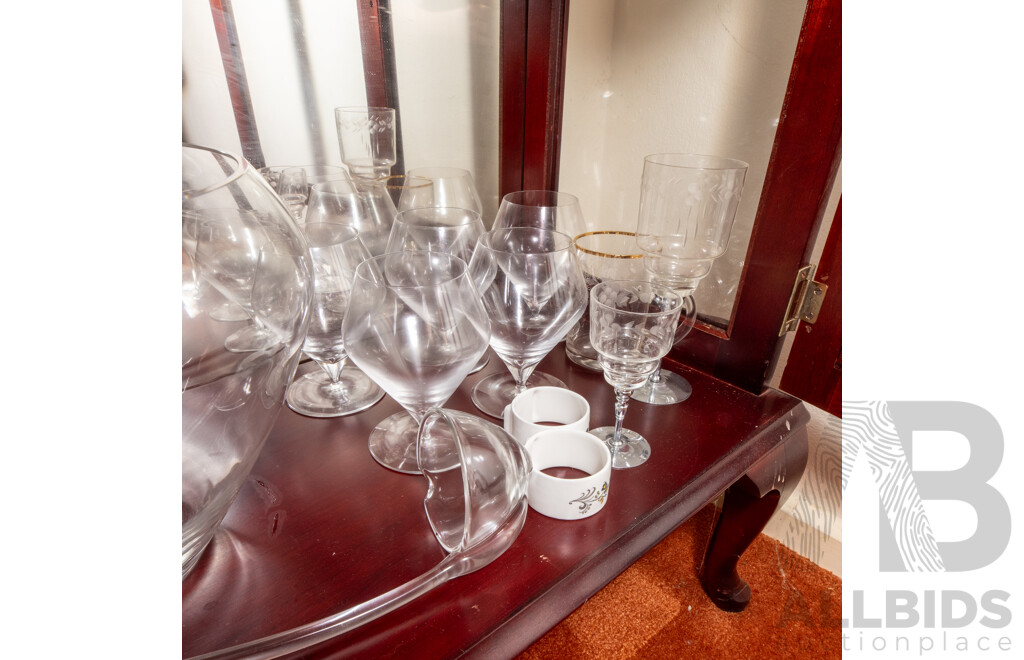 Large Collection of Glassware Including Punch Bowl & Brandy Balloons