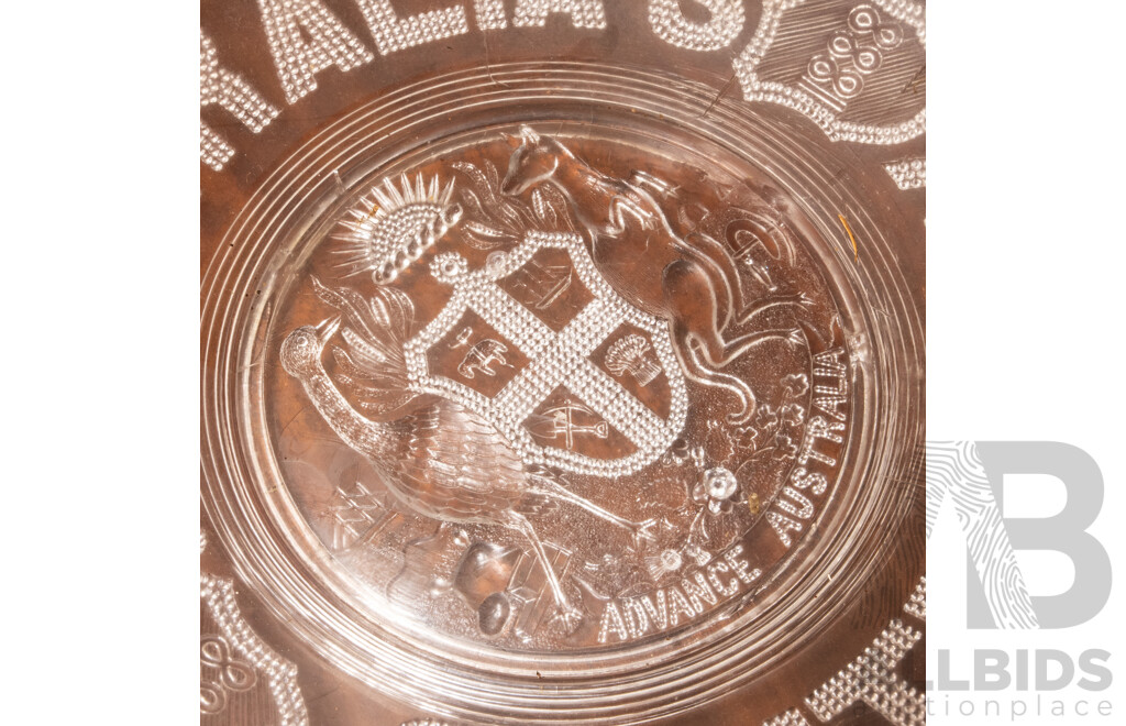 Vintage Etched Glass Centenary Bowl