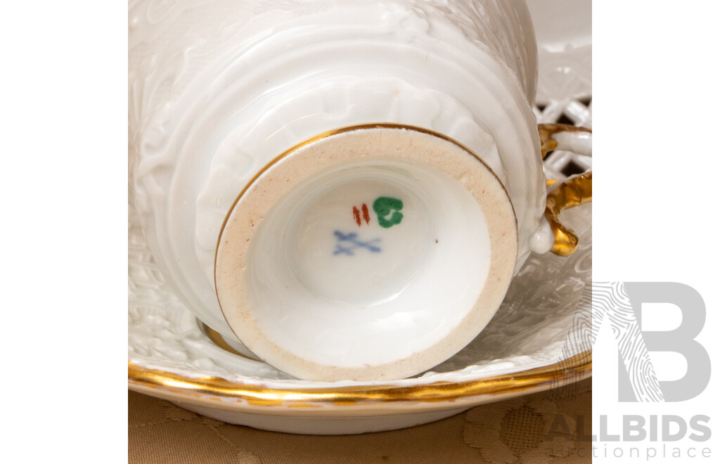 Collection of Meissen Ceramics Including Cabinet Plates, Figurines & an Italian Clock