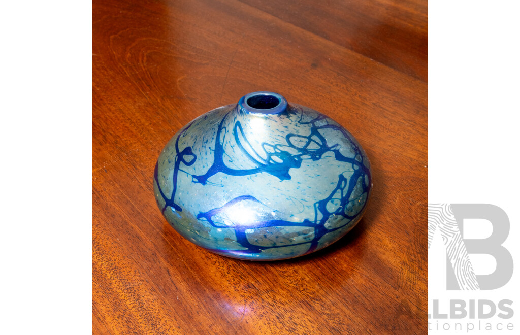 Vintage Allen Fox Art Glass Pinch Vase