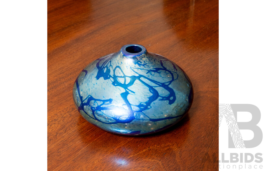 Vintage Allen Fox Art Glass Pinch Vase