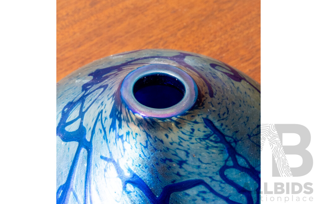 Vintage Allen Fox Art Glass Pinch Vase
