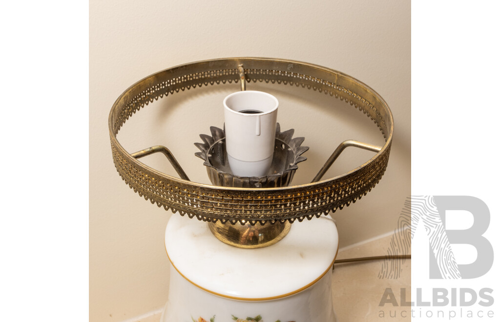 Late Edwardian Milk Glass Banquet Lamp