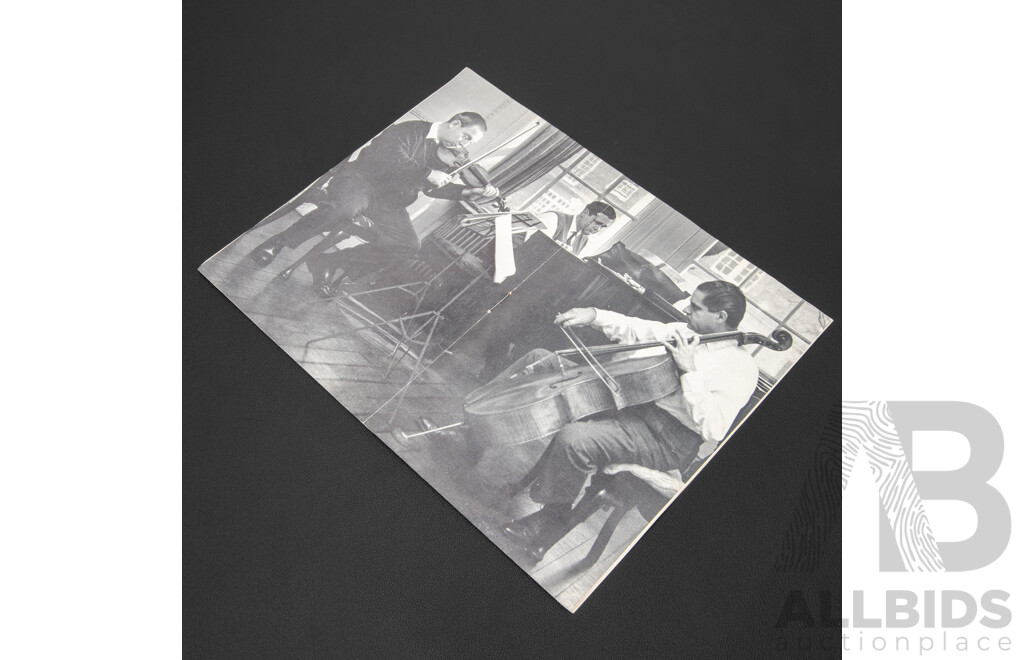 Royal Festival Hall Recital Booklet From 1961Signed by Isaac Stern, Eugene Istomin and Leonard Rose