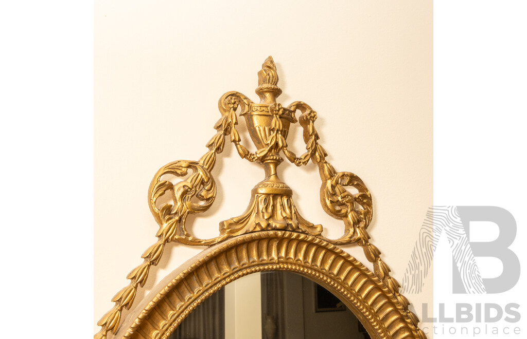 Antique Carved Gilt Timber Oval Mirror