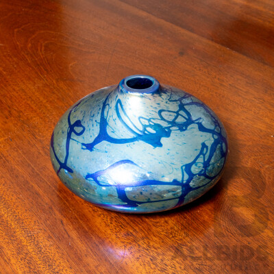 Vintage Allen Fox Art Glass Pinch Vase