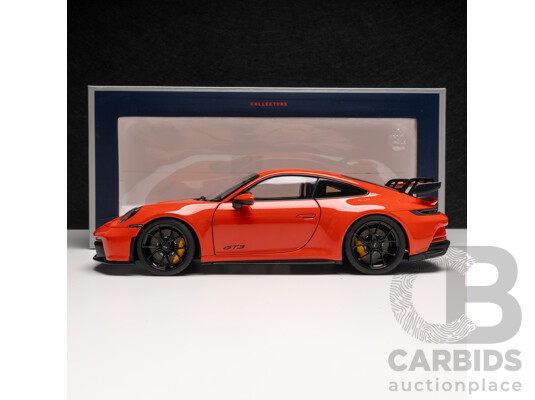 Norev 2021 Porsche 911 GT3 (992) Lava Orange 187300 1:18 Scale Model Car