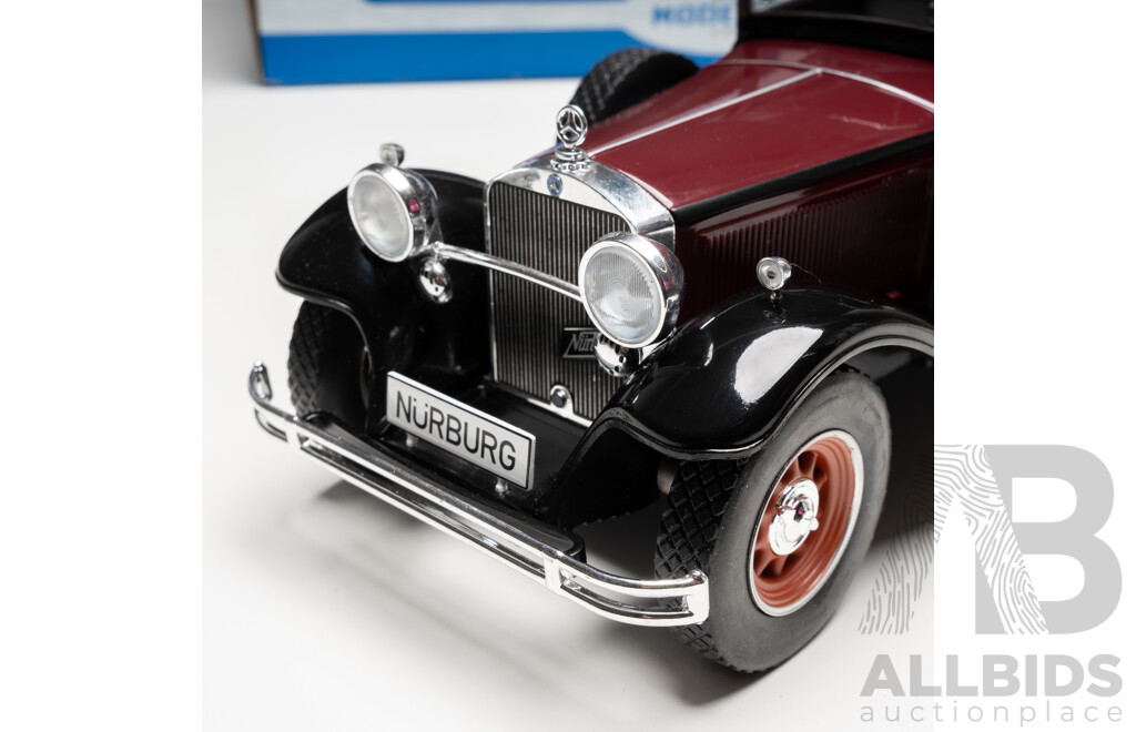 Model Car Group (MCG) 1928 Mercedes Benz Typ Nurburg 460/460K (W08) Maroon / Black 1:18 Scale Model Car