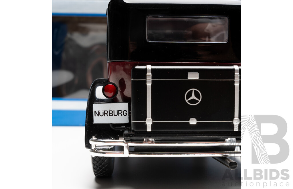 Model Car Group (MCG) 1928 Mercedes Benz Typ Nurburg 460/460K (W08) Maroon / Black 1:18 Scale Model Car