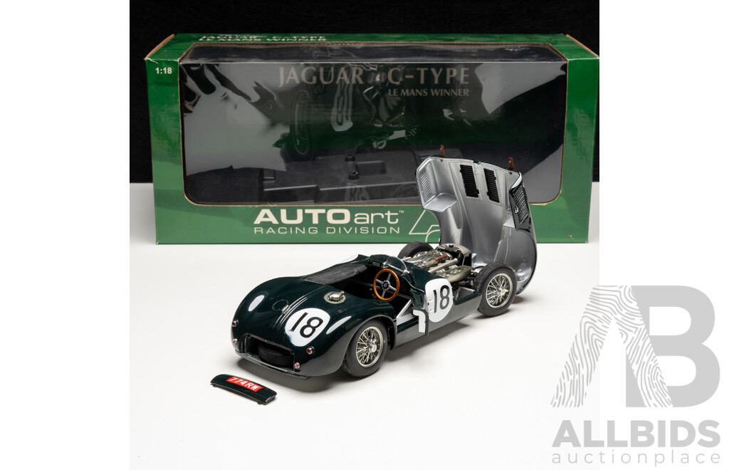 AUTOart Racing Division 1953 Jaguar C-Type LeMans Winner #18 British Racing Green 1:18 Scale Model Car