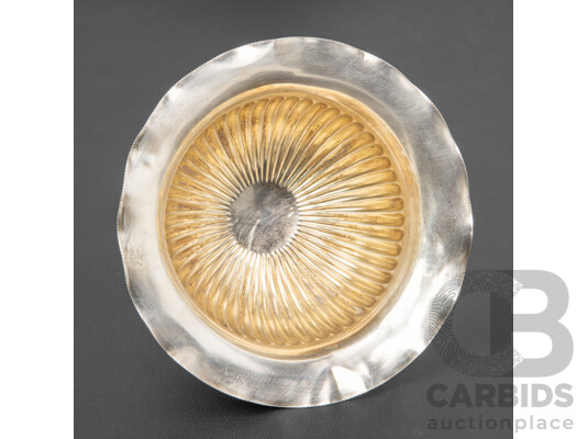 Antique Sterling Silver Fluted Dish, William Devenport, Birmingham, 1907