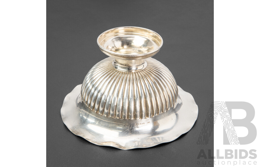 Antique Sterling Silver Fluted Dish, William Devenport, Birmingham, 1907