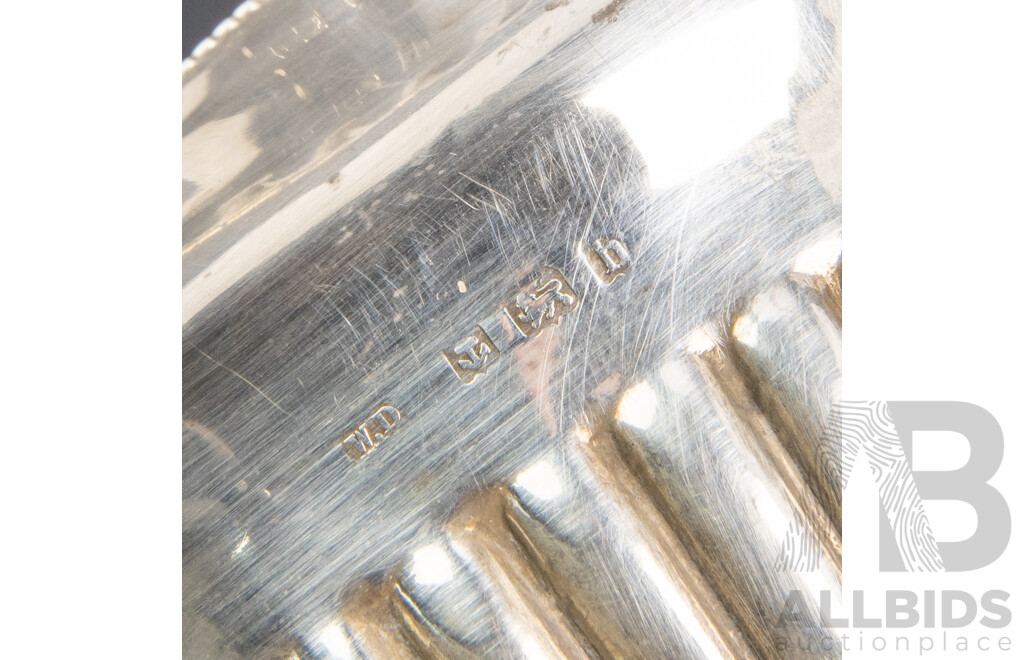 Antique Sterling Silver Fluted Dish, William Devenport, Birmingham, 1907